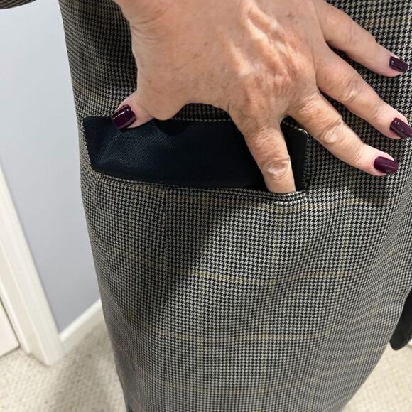 Claiborne Men's Wool Houndstooth Blue Olive Sport Coat Jacket Blazer Size 42Long - Picture 14 of 15